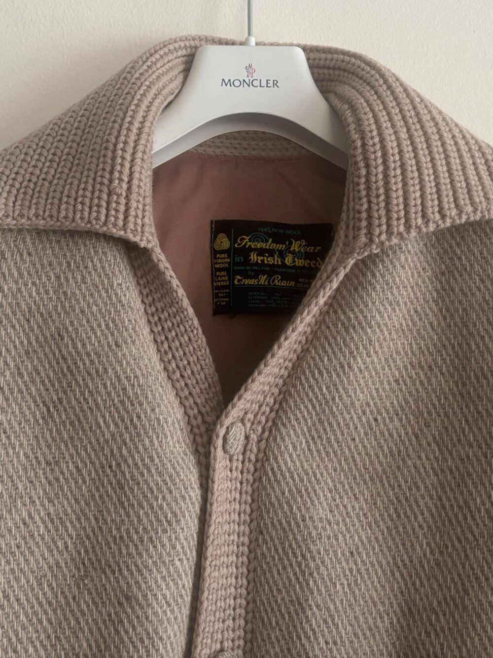 Vintage Women's Freedom Wear Irish Tweed Wool Sweater Jacket / Cardigan L-XL - Picture 2 of 7